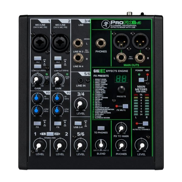 PROFX6V3 Mackie ProFX6v3 6-channel Mixer with USB and Effects