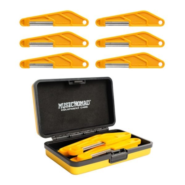 Music Nomad 6 pc. Electric Guitar Diamond Coated Nut File Set  Light Strings, with Storage Case MN668