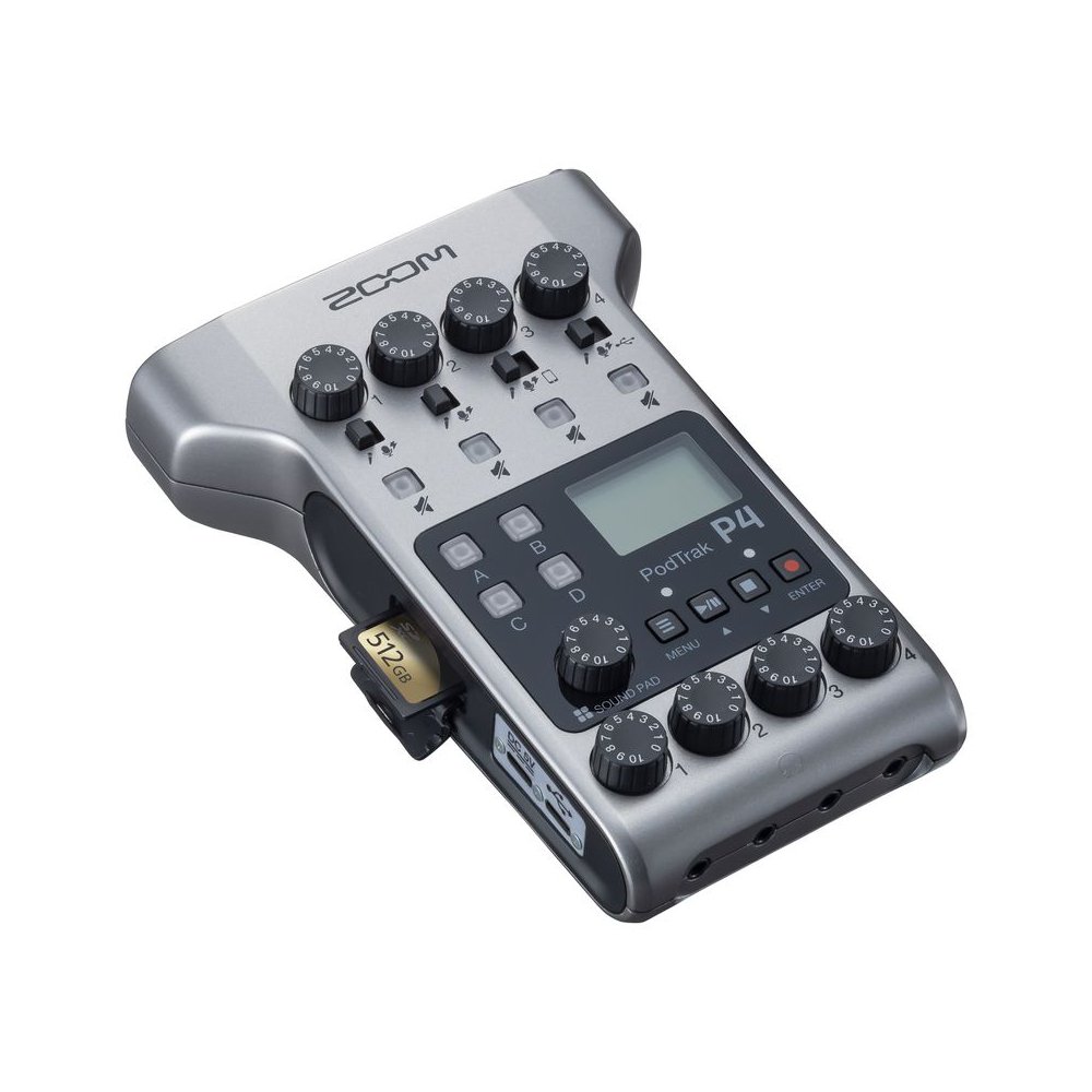 Zoom PodTrak P4 4-input Ultimate Recorder for Podcasting
