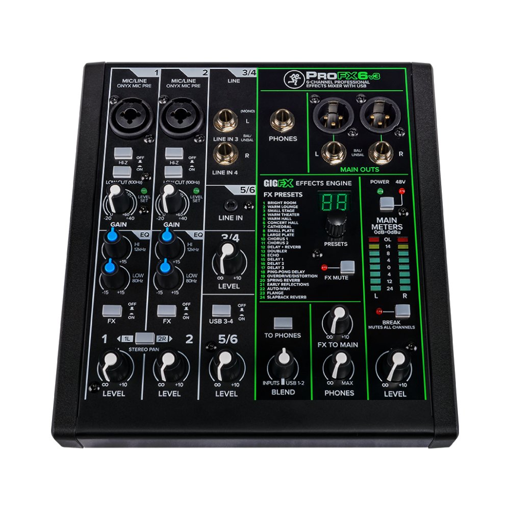 Mackie ProFX6v3 6-channel Mixer with USB and Effects