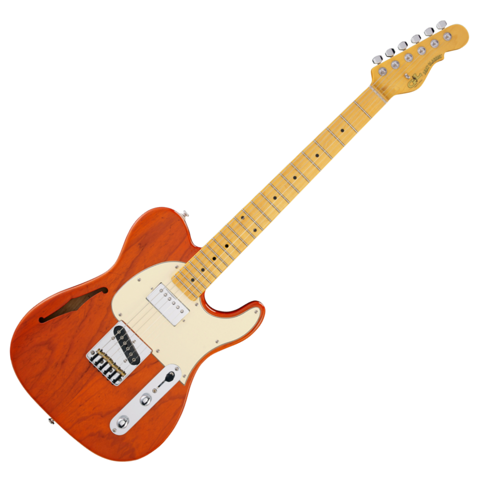 G&L Tribute ASAT Classic Bluesboy Semi-Hollow in Clear Orange Electric Guitar