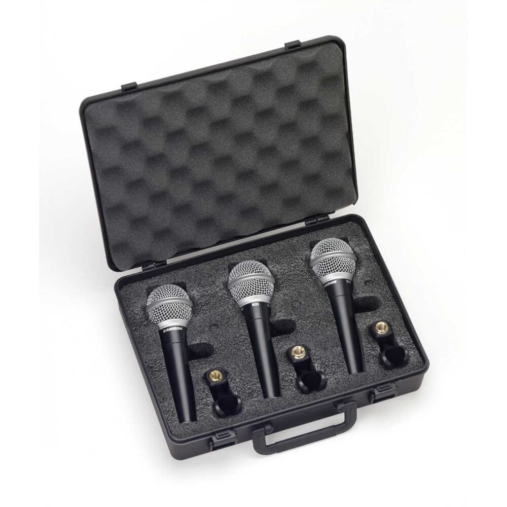f3ccd681bd2ebd067326a47c9c1365051508493055.jpg Samson R21S3 - R21S Dynamic Microphone with On/Off Switch 3-Pack & Hardshell Foam Padded Case