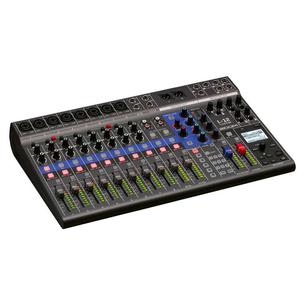 Zoom LiveTrak L-12 (L12) Digital Mixer and Multi-Track Recorder – 12-Channel Portable Studio Solution