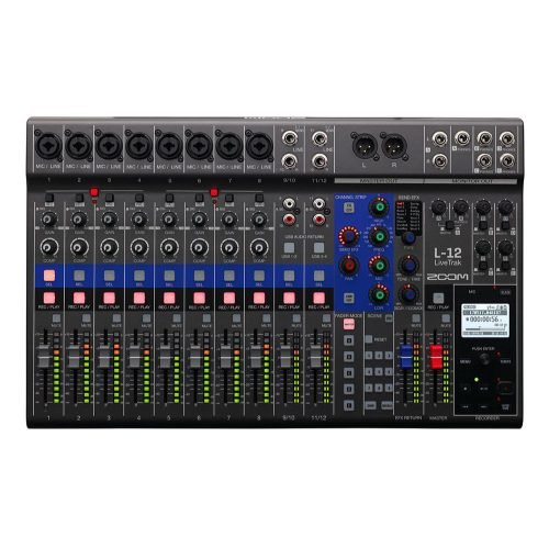 Zoom LiveTrak L-12 (L12) Digital Mixer and Multi-Track Recorder – 12-Channel Portable Studio Solution