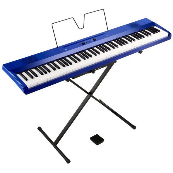 Korg Liano L1 Digital Piano – 88-Key Slim & Portable Keyboard with USB Audio/MIDI in Metallic Blue