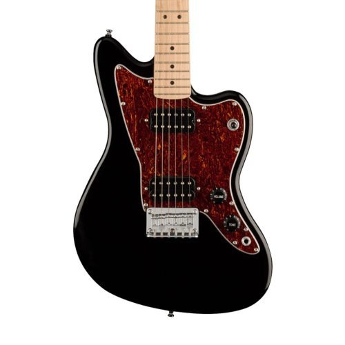 Squier FSR Bullet Mini HH Jazzmaster Electric Guitar, Maple FB, Black