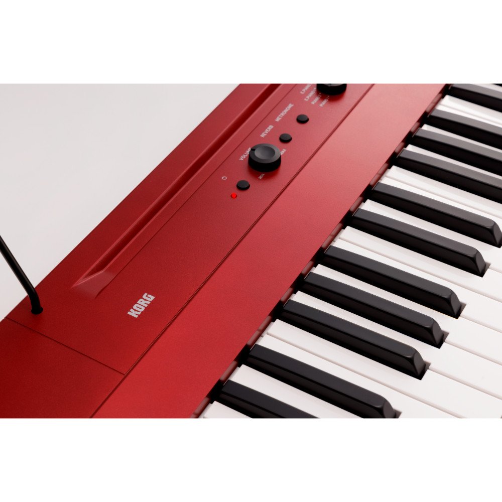 Korg Liano L1 Digital Piano – 88-Key Slim & Portable Keyboard with USB Audio/MIDI in Metallic Red
