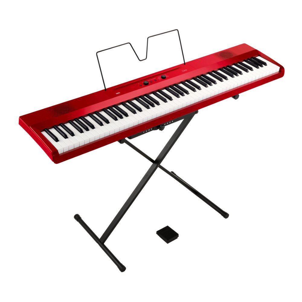 Korg Liano L1 Digital Piano – 88-Key Slim & Portable Keyboard with USB Audio/MIDI in Metallic Red