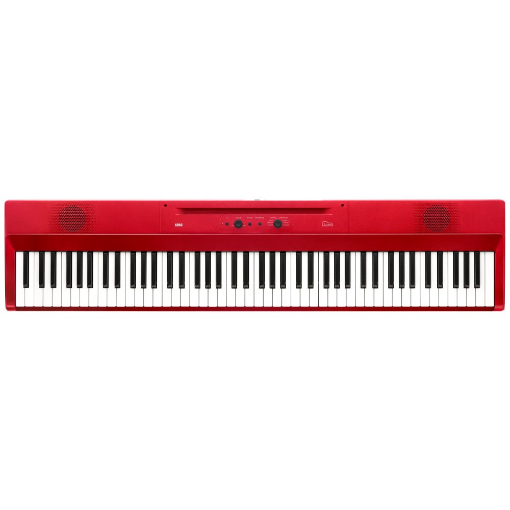 Korg Liano L1 Digital Piano – 88-Key Slim & Portable Keyboard with USB Audio/MIDI in Metallic Red