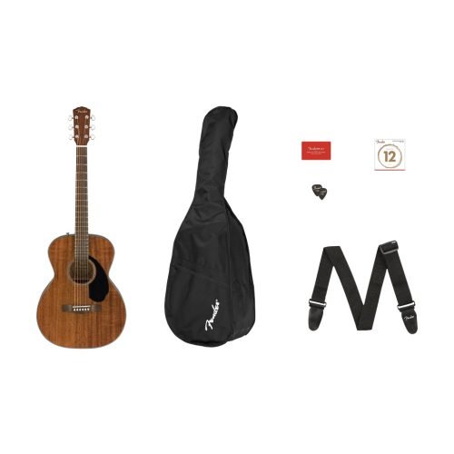 Fender CC-60S Concert Acoustic Guitar Pack V2, Walnut FB, All-Maho