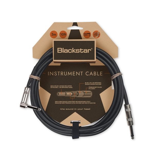 Blackstar 3M Straight 1/4″ Jack – Angled 90˚ Angle 1/4″ Jack Standard Instrument Cable