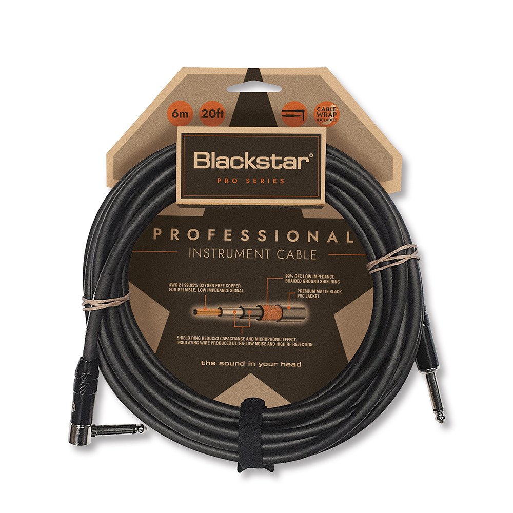 Blackstar 6M Straight 1/4″ Jack – Angled 90˚ 1/4″ Jack Professional Instrument Cable