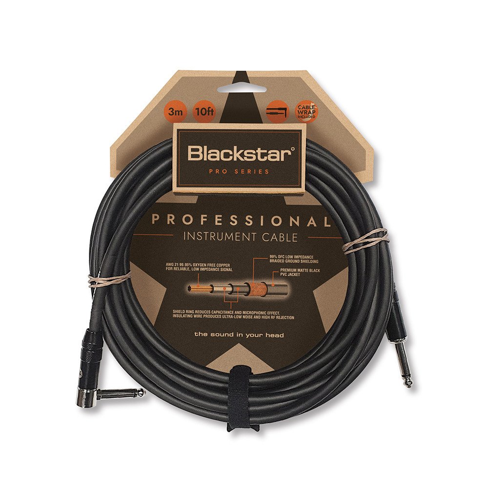 Blackstar 3M Straight 1/4″ Jack – Angled 90˚ 1/4″ Jack Professional Instrument Cable
