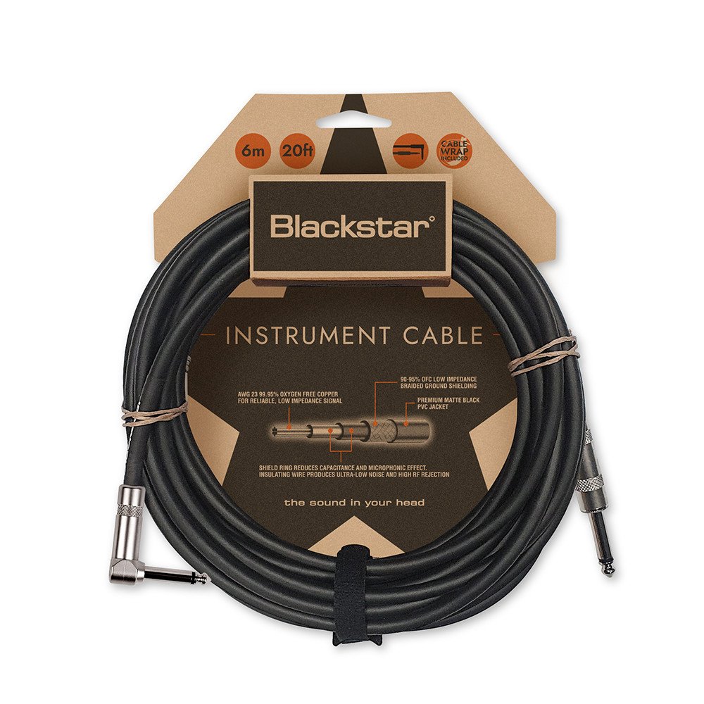 Blackstar 6M Straight 1/4″ Jack – Angled 90˚ Angle 1/4″ Jack Standard Instrument Cable