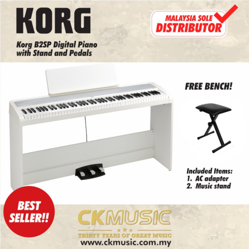 Korg B2SP Digital Piano – 88-Key NH Weighted Keyboard with Stand & 3-Pedal Unit