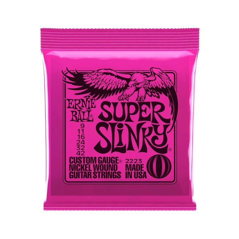 ERNIE BALL P02223 SUPER SLINKY NICKEL WOUND ELECTRIC GUITAR STRINGS, 9-42 GAUGE