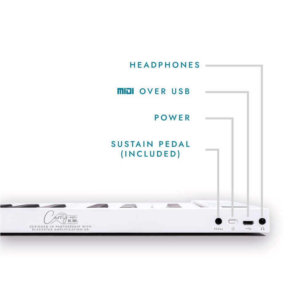 Blackstar Carry-On Folding Piano 49 Touch With Built-In Speakers - White