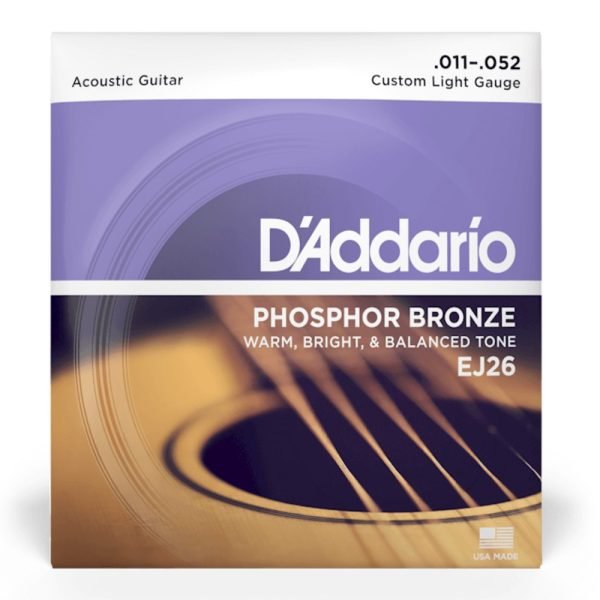 9cc876bfafdaa2fbc0daca10036223cf.jpeg D’ADDARIO EJ26 PHOSPHOR BRONZE ACOUSTIC GUITAR STRINGS, CUSTOM LIGHT, 11-52 GAUGE
