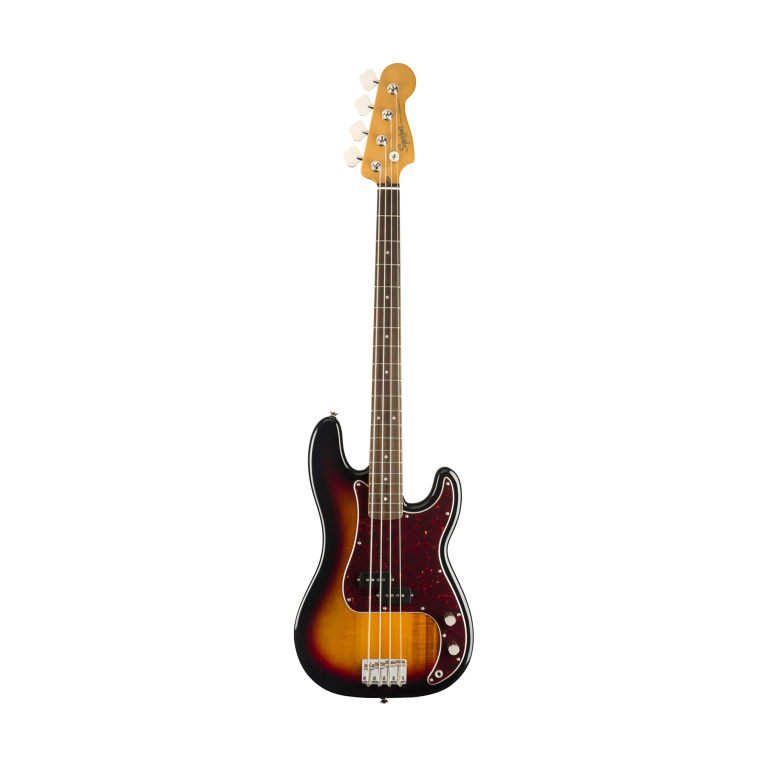Squier Classic Vibe 60s Precision Bass Guitar, Laurel FB, 3-Tone Sunburst