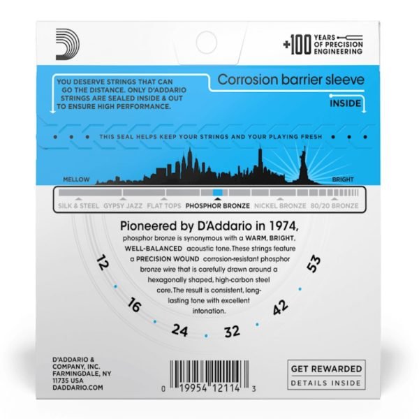 894f8036a9eb6ddfcc0431c8d559f094.jpeg D’ADDARIO EJ16 PHOSPHOR BRONZE ACOUSTIC GUITAR STRINGS, LIGHT, 12-53 GAUGE