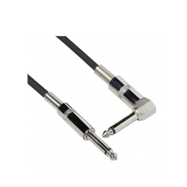 Bespeco BS100P - 1 Metre (Straight 1/4″ Jack – Angled 90˚ 1/4″ Jack) Mono Instrument Cable