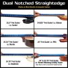 Music Nomad MN821 Tri-Beam 3 ’n 1 Dual Notched & Precision Straightedge for Guitar Fretboard & Frets