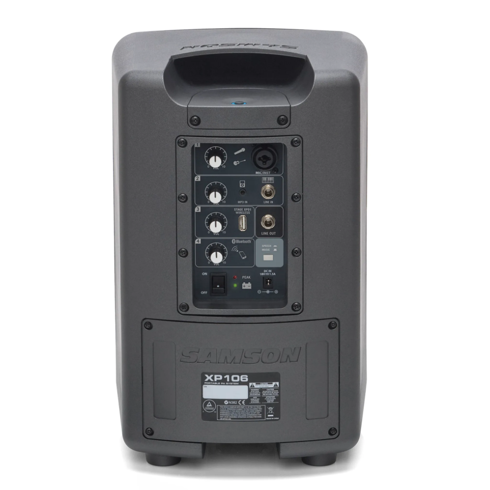 0de07b54ba4a39909828a10cc6a43ed9.png Samson Expedition XP106wDE 4-channel 100w Portable PA System with Bluetooth and Wireless Headset Microphone