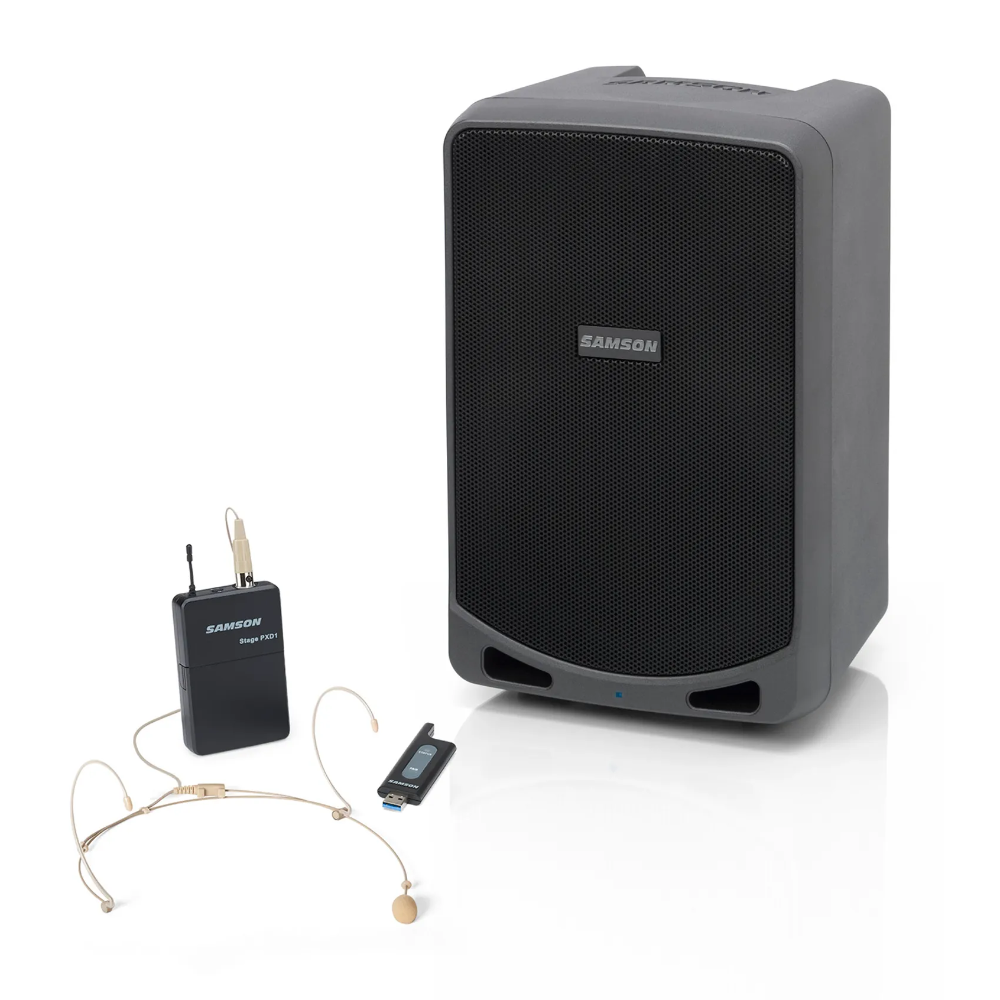a539c7fd49c77183b99cca9c6bb164e9.png Samson Expedition XP106wDE 4-channel 100w Portable PA System with Bluetooth and Wireless Headset Microphone
