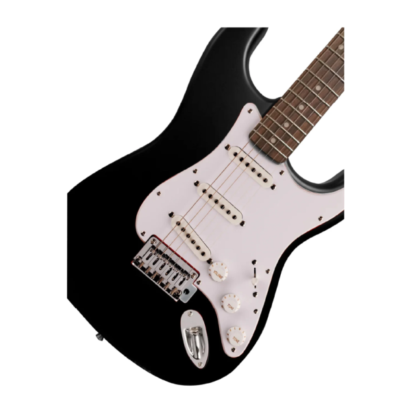 Squier Debut Series Stratocaster Electric Guitar, Laurel FB, Black