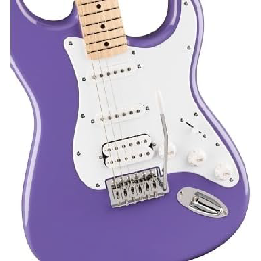 24fa20209545520b91255266e31f34f8.png Squier FSR Sonic Stratocaster HSS Electric Guitar w/White Pickguard, Maple FB, Ultraviolet