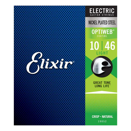 Elixir 19052 Optiweb Electric Guitar Strings, Light, 10-46