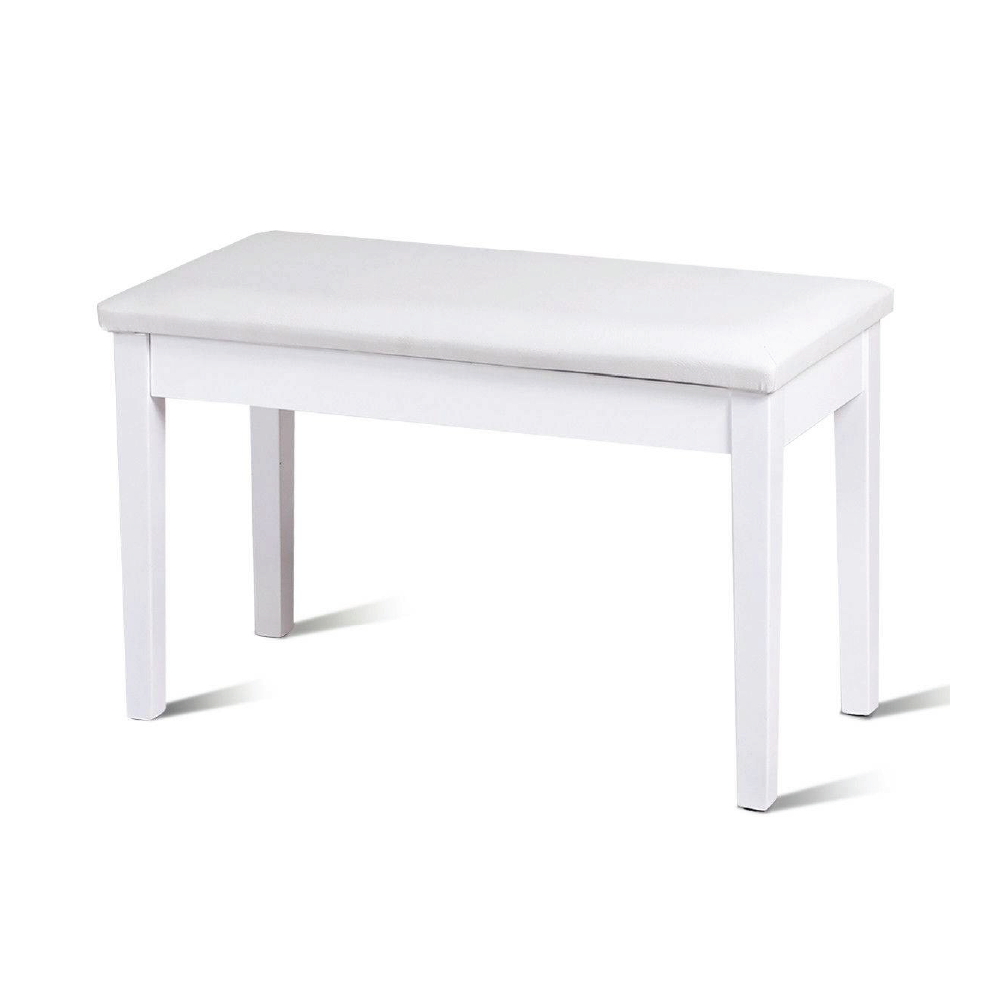 BSL Q110-BK – Piano Bench White Leather with Storage