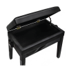 BSL HY-PJ007 – Adjustable Piano Bench with Storage in Polish Black