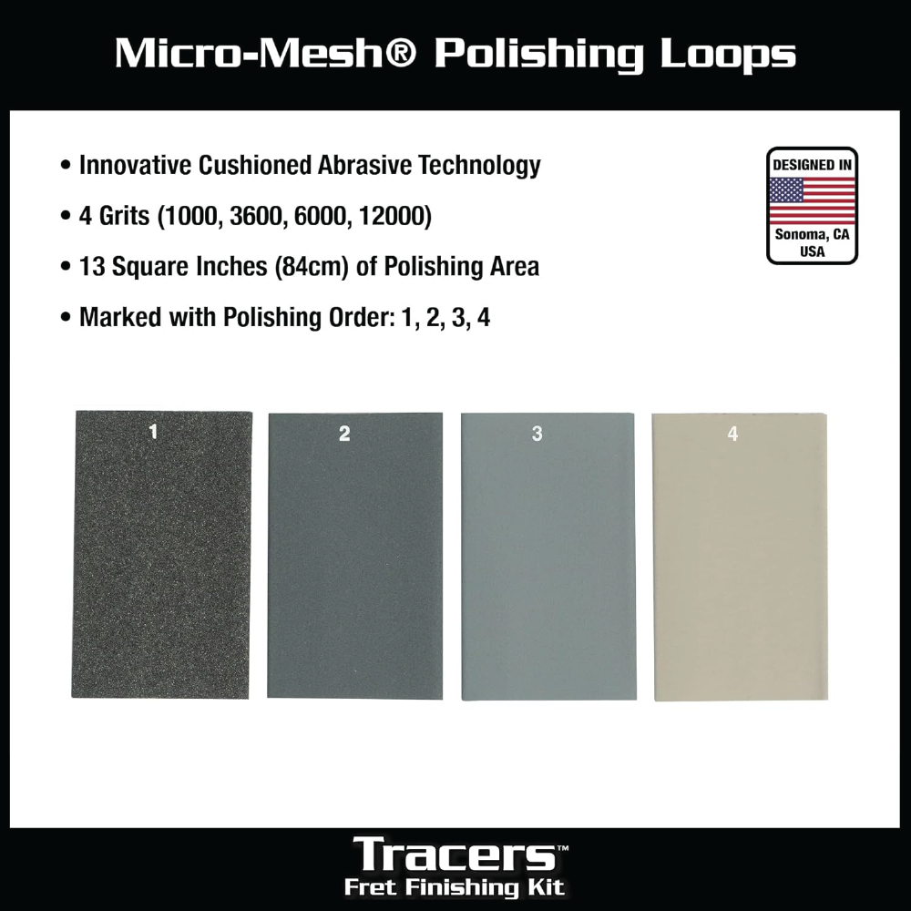 MusicNomad MN860 – 6-Piece Tracers Fret Finishing Kit