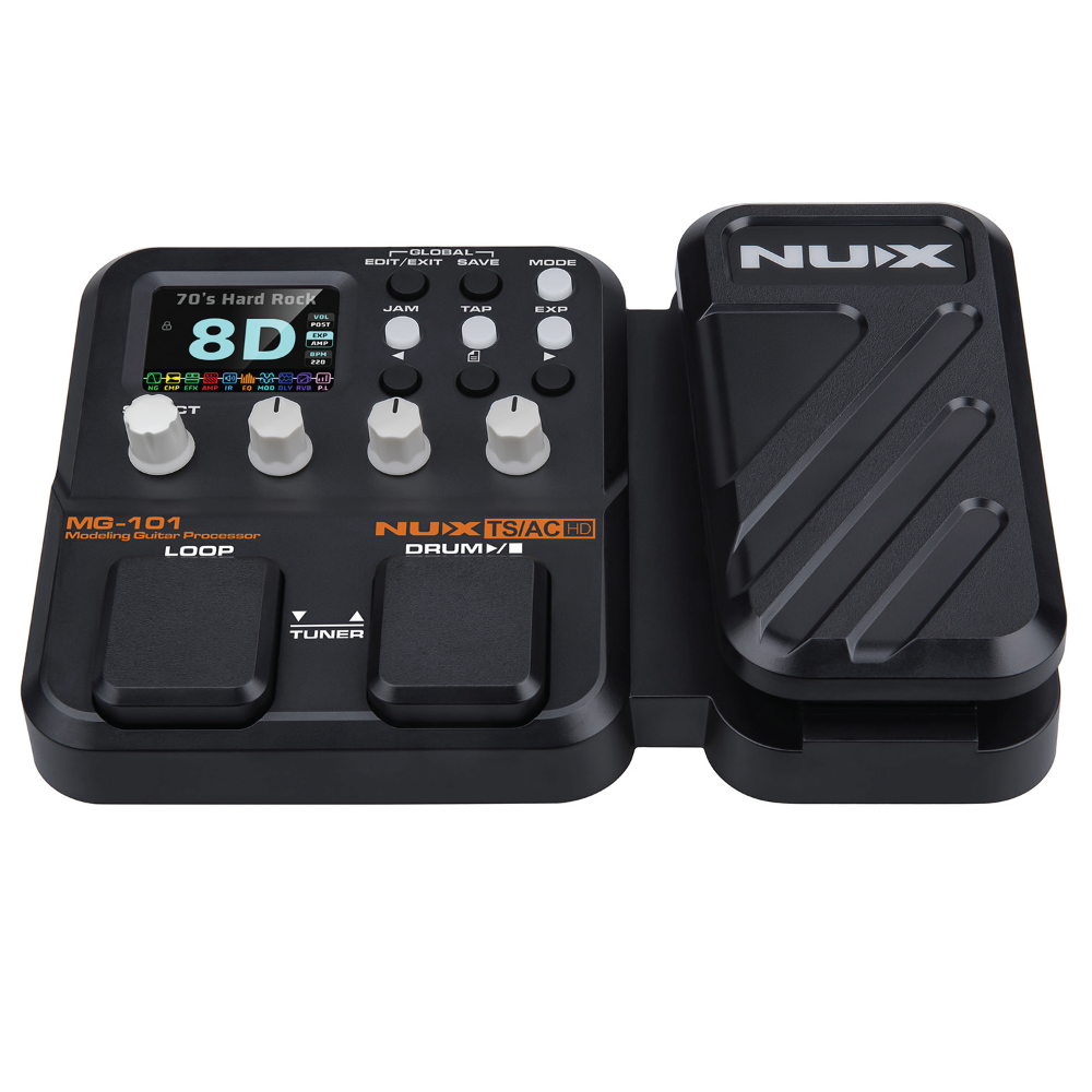 NUX MG-101 Amp Modeler & Multi-Effects Processor – All-in-One Floor Pedal with Amp Modeling, IR Loader, Looper, Drum Machine & USB Audio