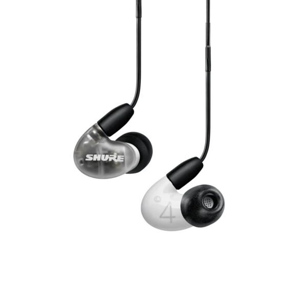 Shure SE42HYW+UNI-A – AONIC 4 Hybrid Dual-Driver Sound Isolating Earphones with Detachable RMCE-UNI Cable (White)