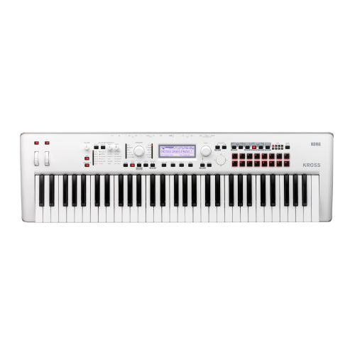 Korg KROSS 2-61 White Limited Edition workstation keyboard with sampling and 16-track sequencer