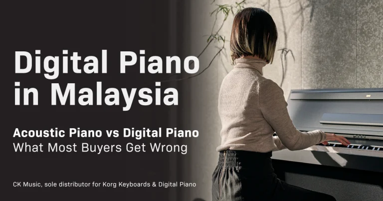 Playing a Korg E1 Air digital piano at home in Malaysia