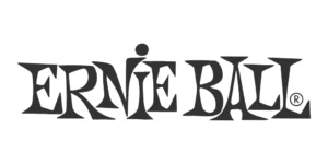 Ernie Ball logo - world-famous guitar and bass strings, accessories, and pedals