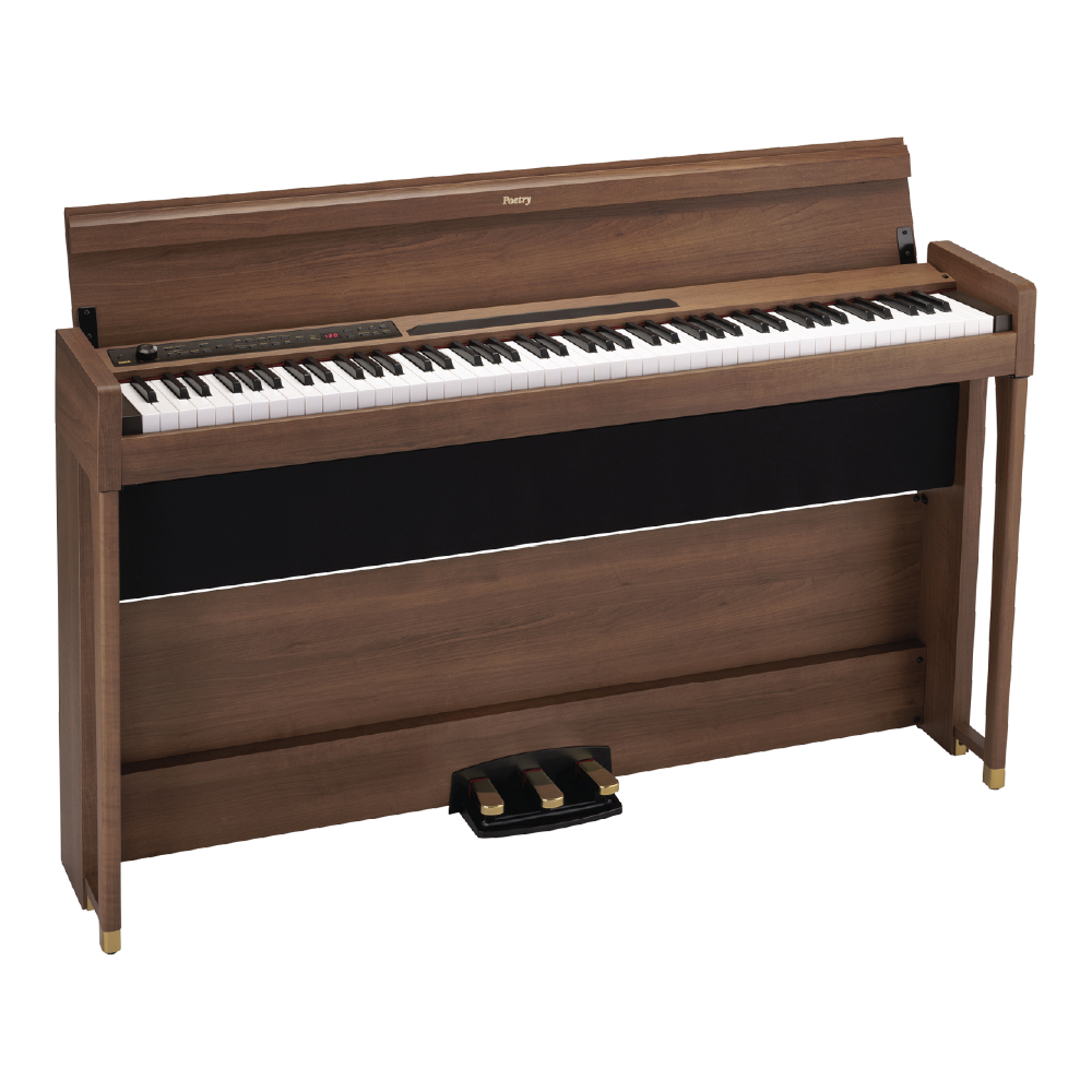 Plain white image of Korg Poetry digital piano in black