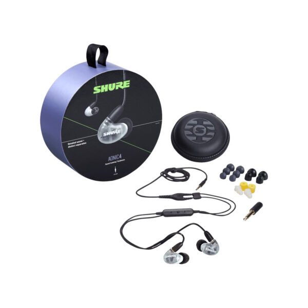 Shure SE42HYW+UNI-A – AONIC 4 Hybrid Dual-Driver Sound Isolating Earphones with Detachable RMCE-UNI Cable (White)