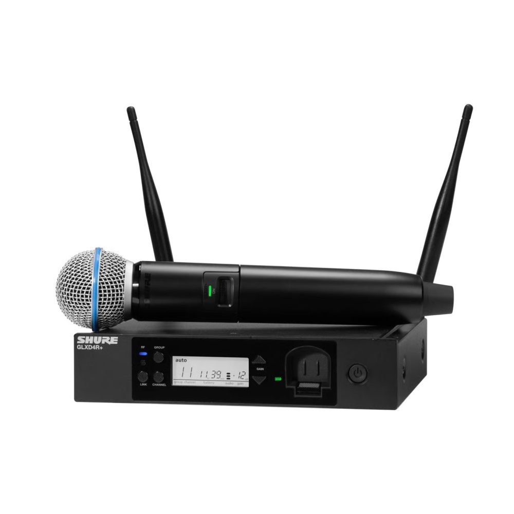 Shure GLXD24R+/B58 – Digital Wireless Rack System with BETA®58A Handheld Microphone