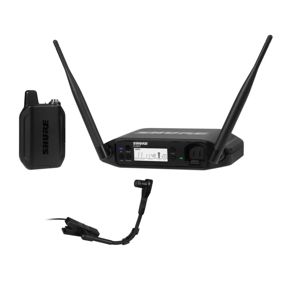 Shure GLXD14+/B98 – Digital Wireless Instrument System with BETA®98H/C Gooseneck Microphone
