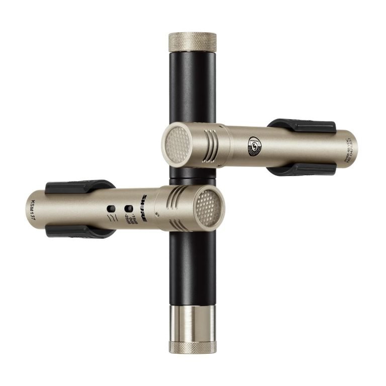 Shure KSM137/SL STEREO – End-Address Cardioid Condenser Microphone Pair with A27M Stereo Mount for Studio & Live Recording