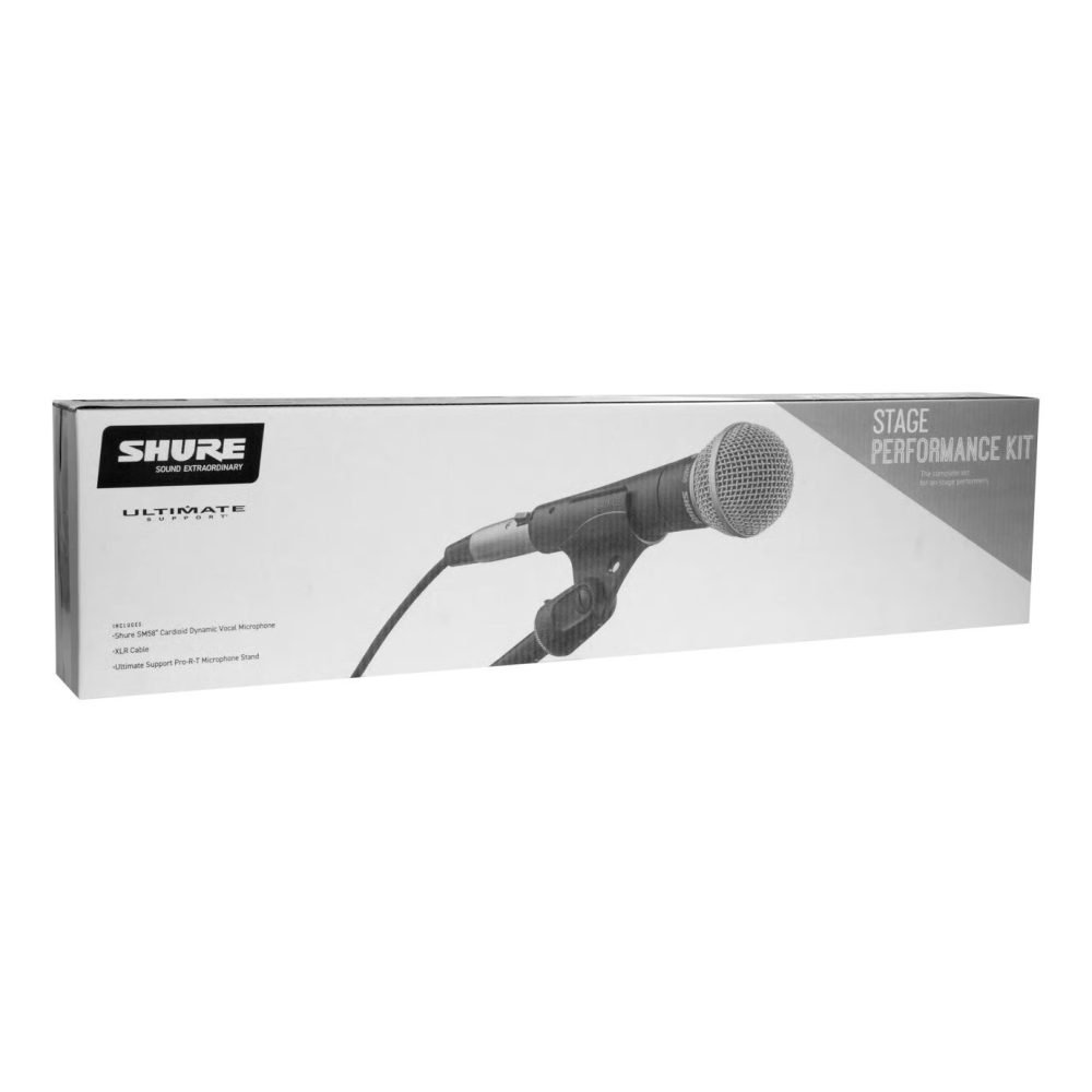 Shure SM58-CN BTS-A – Stage Performance Kit with SM58 Dynamic Vocal Microphone, Microphone Stand & 6m XLR Cable