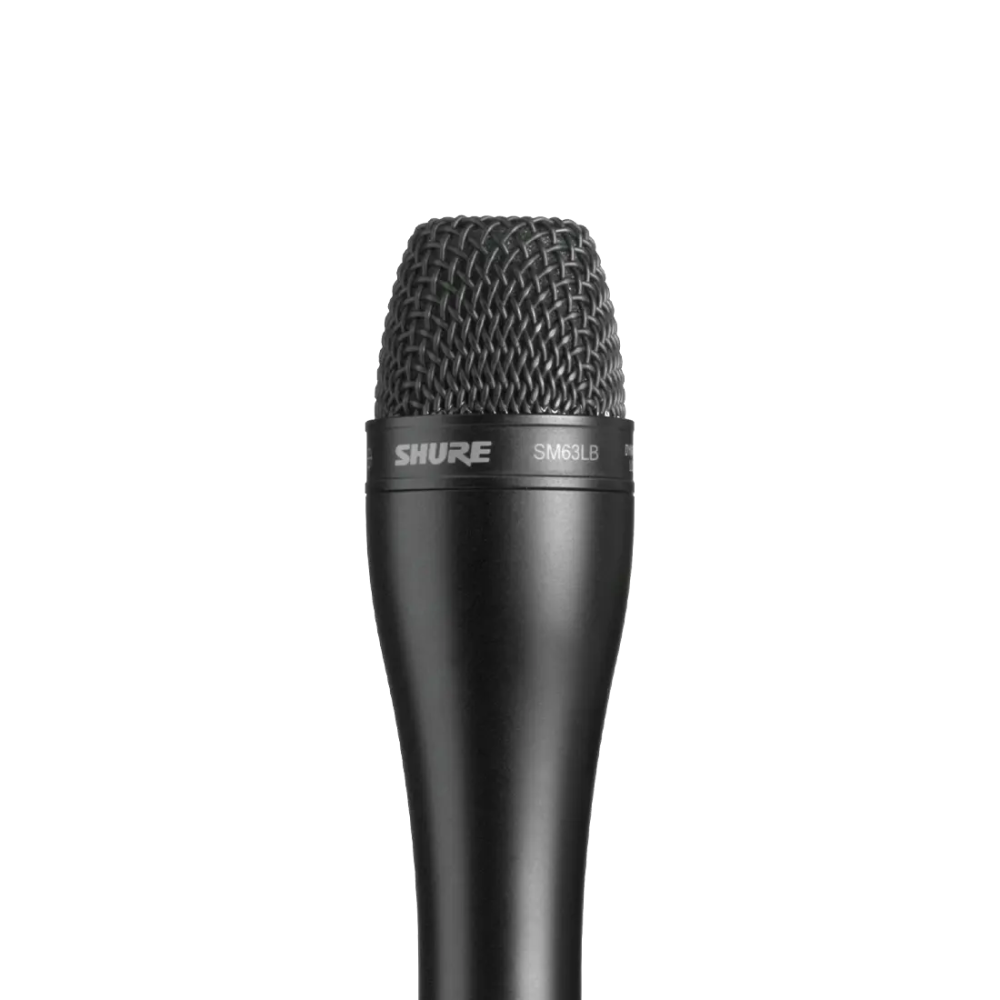 Shure SM63LB – Omnidirectional Dynamic Microphone (9”) with Black Finish for Broadcast, Interviews & Public Speaking