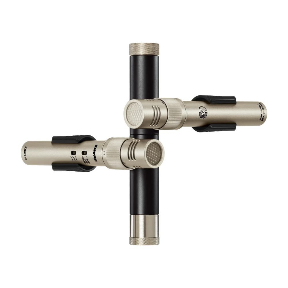 Shure KSM141/SL STEREO – Dual-Pattern End-Address Condenser Microphone Pair with A27M Stereo Mount for Studio & Live Recording
