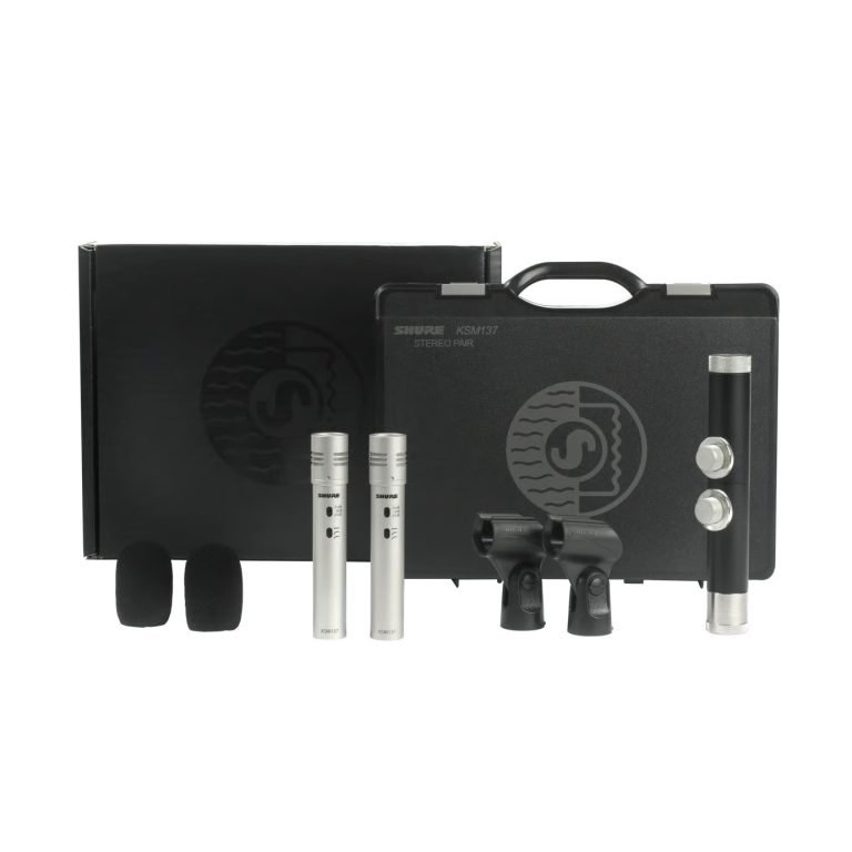 Shure KSM137/SL STEREO – End-Address Cardioid Condenser Microphone Pair with A27M Stereo Mount for Studio & Live Recording