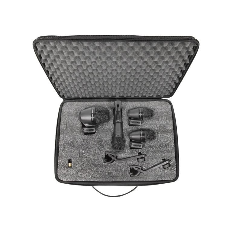 Shure PGADRUMKIT4 – 4-Piece Drum Microphone Kit with PGA52 Kick Drum Mic, PGA57 Snare Mic & PGA56 Tom Mics (x2)