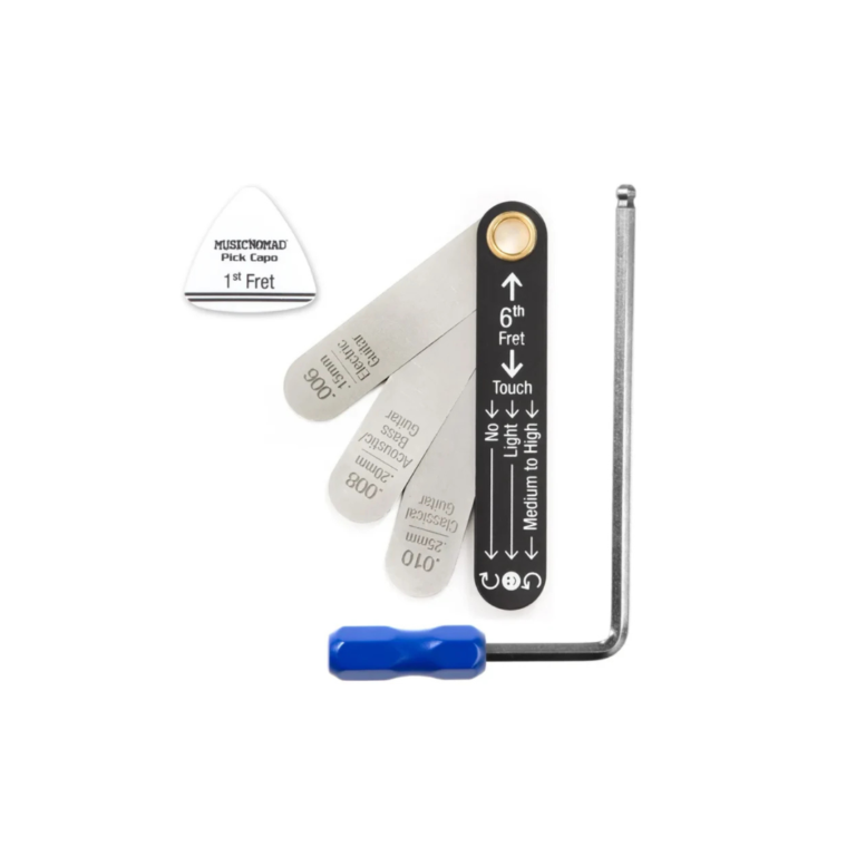 Music Nomad MN612 Truss Rod Neck Relief Measure & Adjust Kit – Precision Gauge, 5 mm Truss Rod Wrench & Pick Capo for Guitar Setup